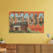 Owosso, Michigan - Grote letterscènes Canvas Afdruk (Insitu (Woonkamer))