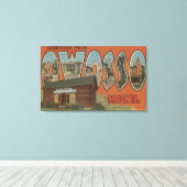 Owosso, Michigan - Grote letterscènes Canvas Afdruk (Insitu (Houten vloer))
