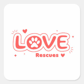OWRAssist Love Redt Vierkante Sticker