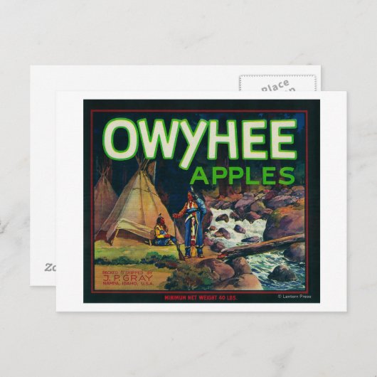 Owyhee Apple Crate LabelNampa, ID Briefkaart (Voorkant / Achterkant)
