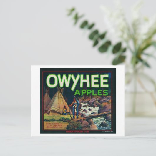 Owyhee Apple Crate LabelNampa, ID Briefkaart (Staand voorkant)