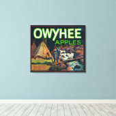 Owyhee Apple Crate LabelNampa, ID Canvas Afdruk (Insitu (Houten vloer))