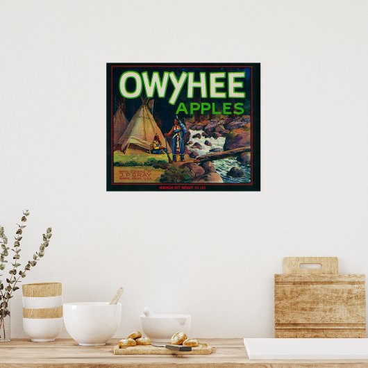 Owyhee Apple Crate LabelNampa, ID Poster (Keuken)