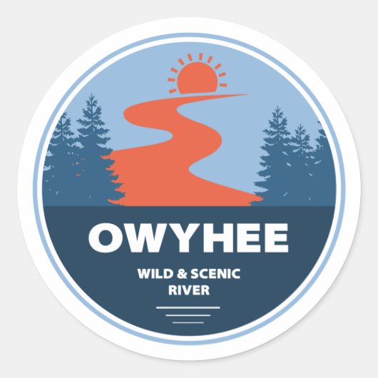 Owyhee Wild and Schilderachtig River Ronde Sticker (Voorkant)