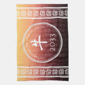 Ox 牛 Red Gold Chinese Zodiac Lunar Symbol Theedoek (Verticaal)