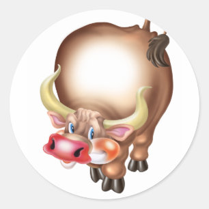 Ox, buey, boi, kuh ronde sticker