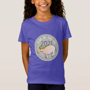 Ox cartoon Chinees nieuwjaar 2021 Meisjes T T-shirt