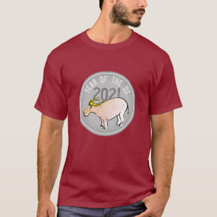 Ox cartoon Chinese nieuwjaarsdag 2021 Mannen T T-shirt