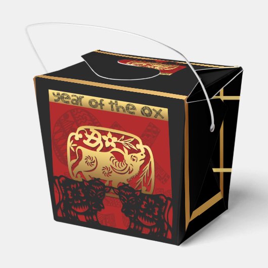 Ox Chinees aangepast jaar Zodiac Birthday TOFB1 Bedankdoosjes (Achterkant)