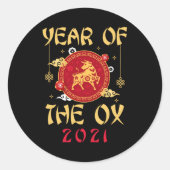 Ox Chinese Zodiac Ronde Sticker (Voorkant)