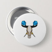 Ox in Darts met Dart Ronde Button 7,6 Cm (Voorkant /achterkant)