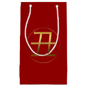 Ox jaar 2021 Goudreliëfsymbool S Gift Bag Klein Cadeauzakje (Voorkant)