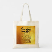 Ox jaar aangepast Y-groet in Vietnam Gold TB Tote Bag (Achterkant)