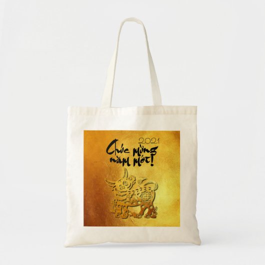 Ox jaar aangepast Y-groet in Vietnam Gold TB Tote Bag (Voorkant)