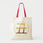 OX Jaar Goud met reliëfdruk Symbool Canvas tas (Voorkant)