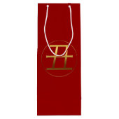 Ox jaar goudreliëf symbool Wijn Gift Bag Cadeautas (Achterkant)