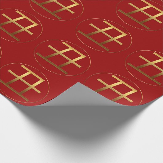 Ox jaar goudreliëfeffect Symbool wikkeling P Cadeaupapier (Hoek)