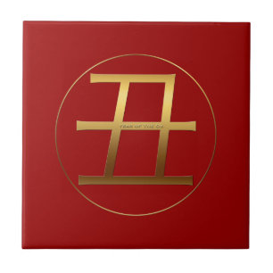 Ox jaar goudrelig symbool Diabettegel Tegeltje