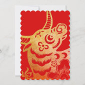 OX jaar rode eieren en gember Party Baby nodigt ui Kaart (Achterkant)