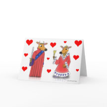 Ox King en Queen of Hearts Valentijn Kaart