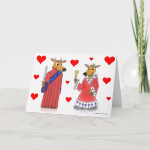 Ox King en Queen of Hearts Valentijn Kaart