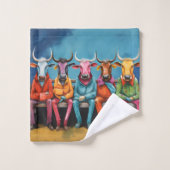 Ox Koe Boerderij Aangekleed Bad Handdoek (Wasdoekje)