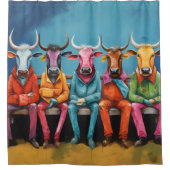 Ox Koe Boerderij Aangekleed Douchegordijn (Voorkant)