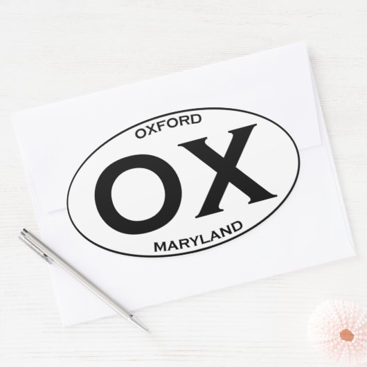 OX - Oxford Nederland Ovale Sticker (Envelop)