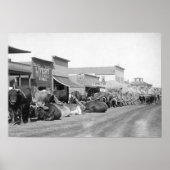 Ox Teams langs de hoofdstraat van de Sturgis-foto Poster (Voorkant)