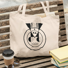 Ox Zodiac Canvas - Ushi Animal Geometry Design Grote Tote Bag