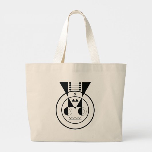 Ox Zodiac Canvas - Ushi Animal Geometry Design Grote Tote Bag (Achterkant)