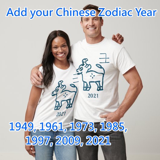 Ox Zodiac Jaar Sticker T-shirt