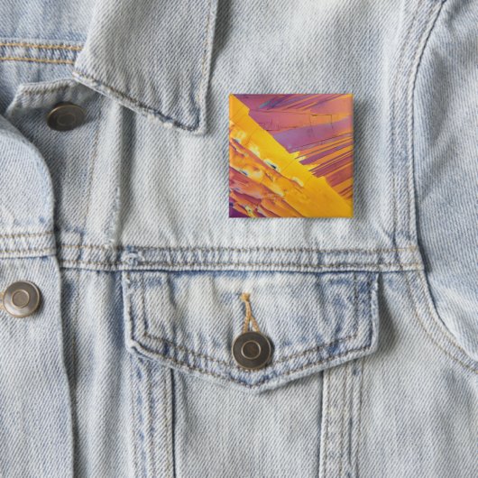 Oxaalzuurkristallen Vierkante Button 5,1 Cm (In situ)