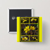 Oxalis Yellow-Flowered Houseplant Vierkante Button 5,1 Cm (Voorkant /achterkant)