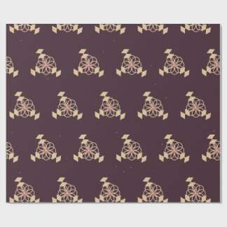 Oxblood botanisch bloemmotief inpakpapier