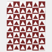 Oxbloored & White Driehoeken Patroonontwerp Fleece Deken (Voorkant)