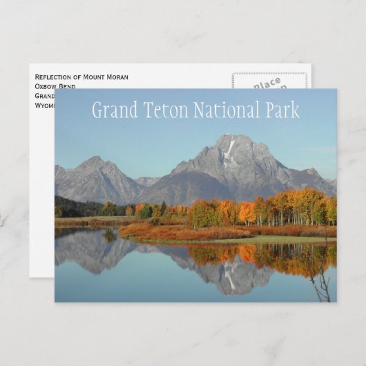 Oxbow Bend, Mount Moran Reflection Grand Teton NP Briefkaart (Voorkant / Achterkant)