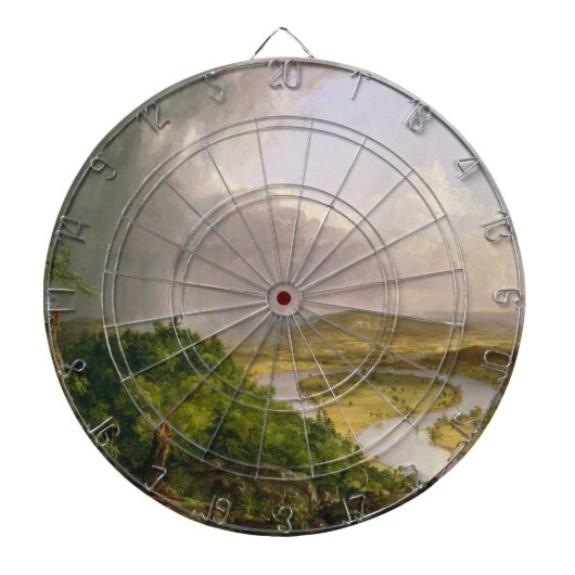 Oxbow rivier gezien vanuit Mount Holyoke, Massachu Dartbord (Voorkant)