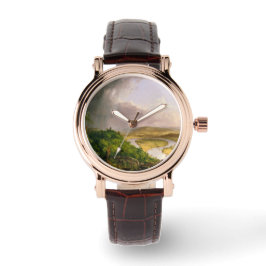 Oxbow Seen van Mount Holyoke, Massachusetts Horloge