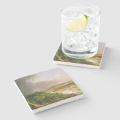 Oxbow Seen van Mount Holyoke, Massachusetts Stenen Onderzetter (Zijkant)