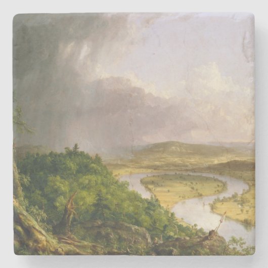 Oxbow Seen van Mount Holyoke, Massachusetts Stenen Onderzetter (Voorkant)