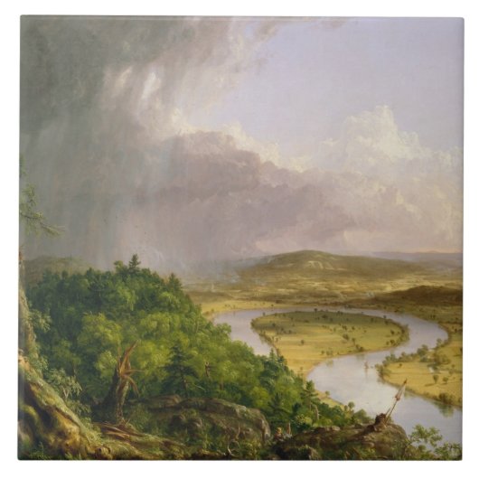 Oxbow Seen van Mount Holyoke, Massachusetts Tegeltje (Voorkant)