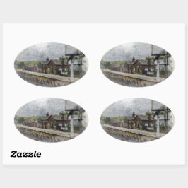 Oxenhope Railway Station Ovale Sticker