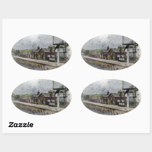 Oxenhope Railway Station Ovale Sticker (Vel)