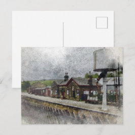 Oxenhope Station Heritage Railway Aquarel Briefkaart