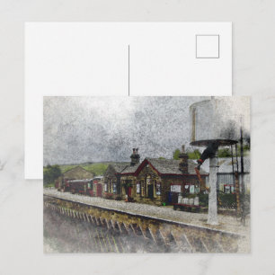 Oxenhope Station Heritage Railway Aquarel Briefkaart