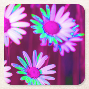 Oxeye Daisy Meadow Pop Art Style Kartonnen Onderzetters