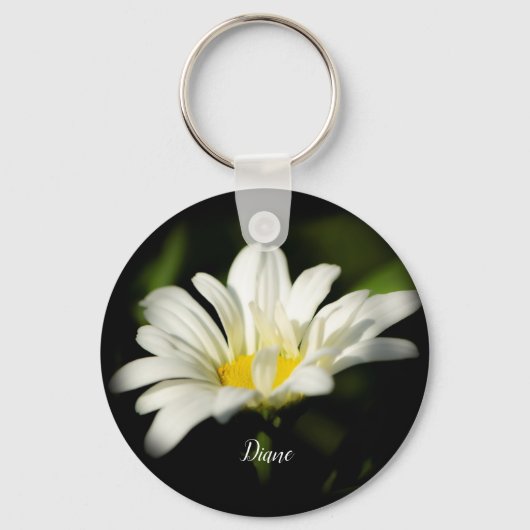 Oxeye Daisy Wildflower Sleutelhanger (Voorkant)
