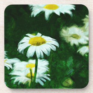 Oxeye White Daisies Abstract Impressionisme Drankjes Onderzetter