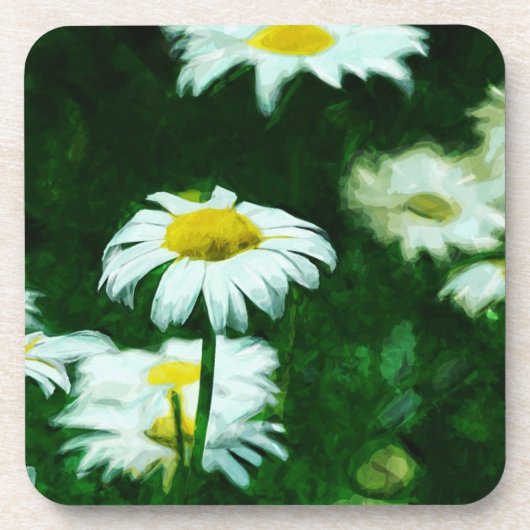 Oxeye White Daisies Abstract Impressionisme Drankjes Onderzetter (Voorkant)
